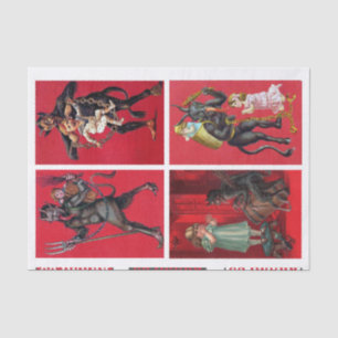 Papel De Seda Genuína (não AI) Vintage, Victorian Krampus Art