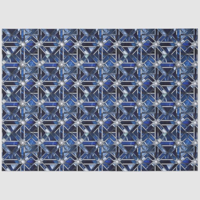 Papel De Seda Geometric Blue Art Deco (Frente )