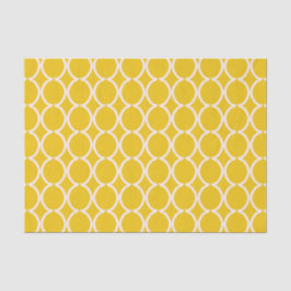 Papel De Seda Geometric Ogee Lattice Mustard