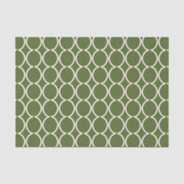 Papel De Seda Geometric Ogee Lattice Olive Green