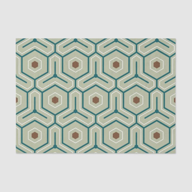 Papel De Seda Geometric pattern with interlocking hexagons (Frente )