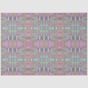 Papel De Seda Geométrica Rosa Púrpura Verde