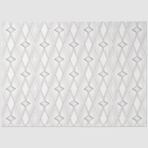Papel De Seda Geométrico Abstrato de Padrão de Diamante Branco