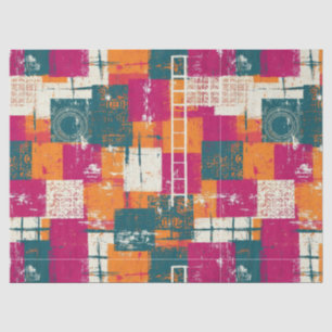 Papel De Seda Geométrico Abstrato Ousado - Textura de Pincel Gru