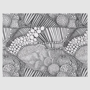 Papel de seda geométrico abstrato preto e branco (