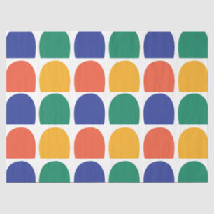 Papel De Seda Geométrico de Meio Círculo Colorido