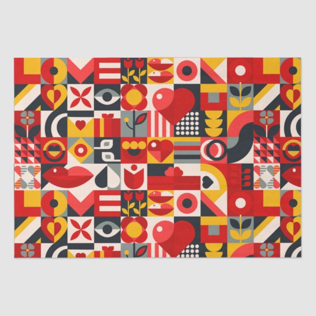 Papel De Seda Geométrico Em Cor (Frente )