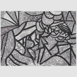 Papel De Seda Geométrico Moderno, Preto e Branco