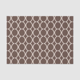 Papel De Seda Geométrico Ogee Treliça Marrom Chocolate
