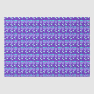 Papel De Seda Geométrico Retro Flower Bauhaus Purple Birday