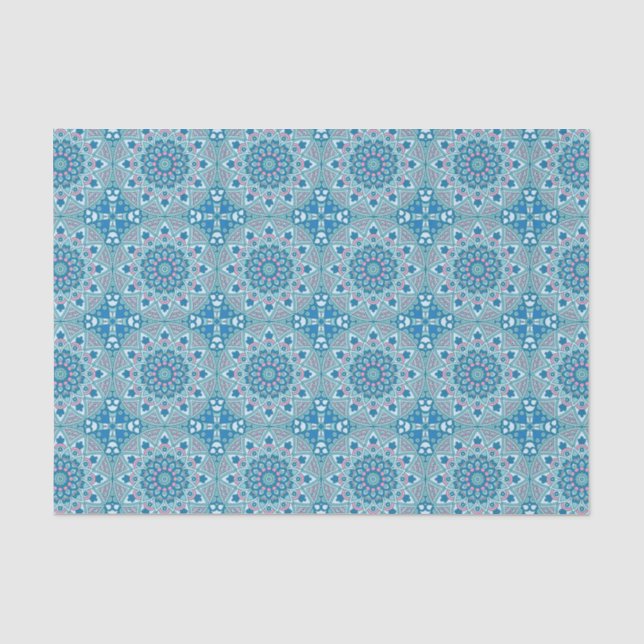 Papel De Seda Geométrico Vintage Boho Paisley Botânico (Frente )
