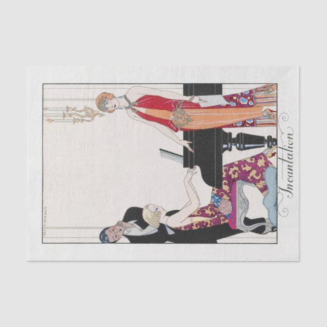 Papel De Seda George Barbier, Art Deco Tissue Paper (Frente )