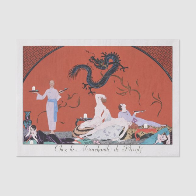 Papel De Seda George Barbier, Art Deco Tissue Paper (Frente )