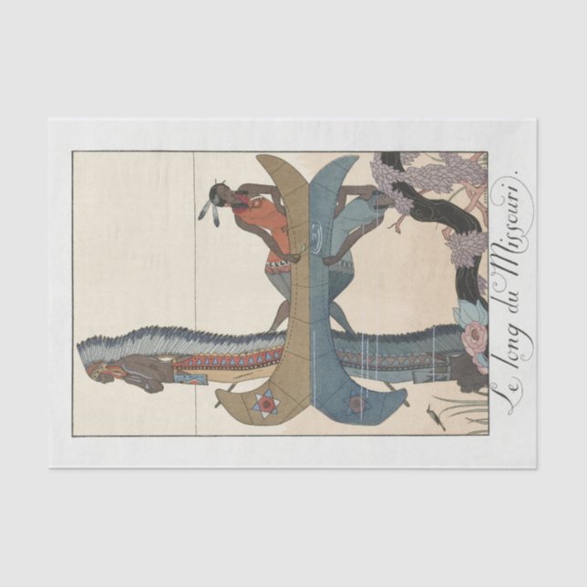 Papel De Seda George Barbier, nativo americano (Frente )