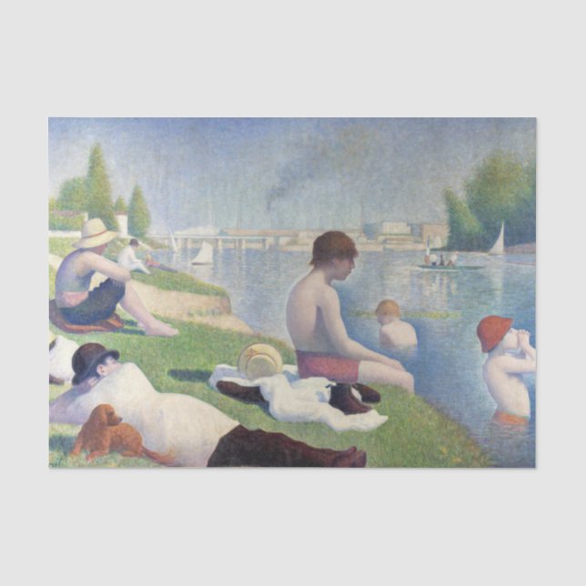 Papel De Seda Georges Seurat - Bathers em Asnieres (Frente )