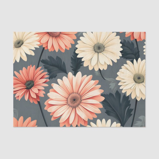 Papel De Seda Gerbera Daisies, em segundo plano desvanecido (Frente )