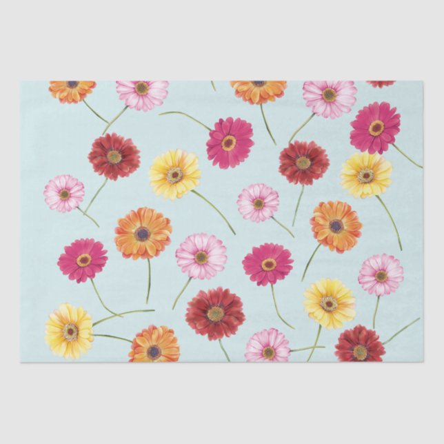 Papel De Seda Gerbera,pink,red,orange,yellow wrapping (Frente )