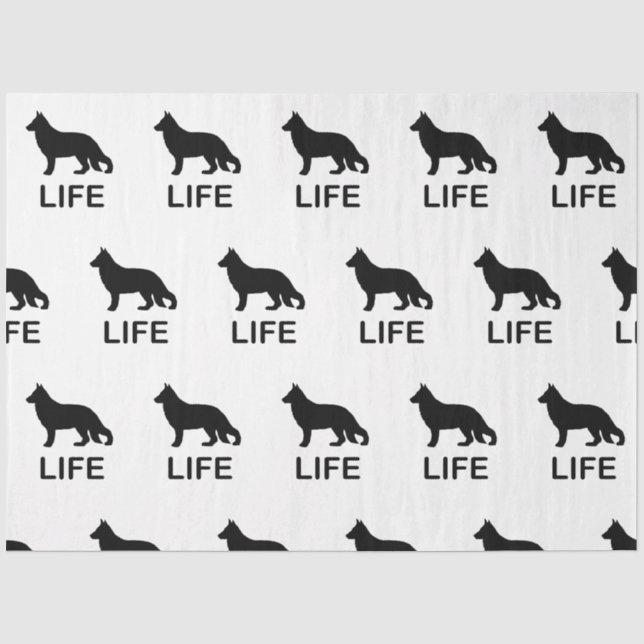 Papel De Seda german shepherd com silhueta (Frente )