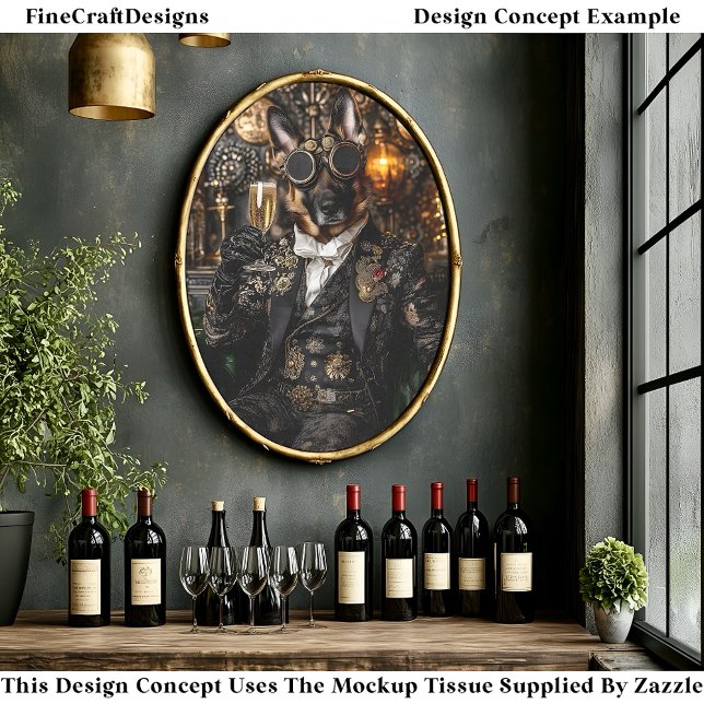 Papel De Seda German shepherd Steampunk, decoupage BT4 alsaciana (Criador carregado)