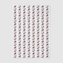 Papel De Seda Ghost holding pumpkin and wearing witch hat