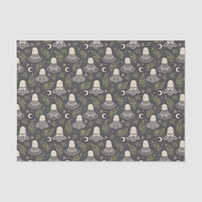 Papel De Seda Ghost Lace do Bonito Halloween - Verde (Frente )