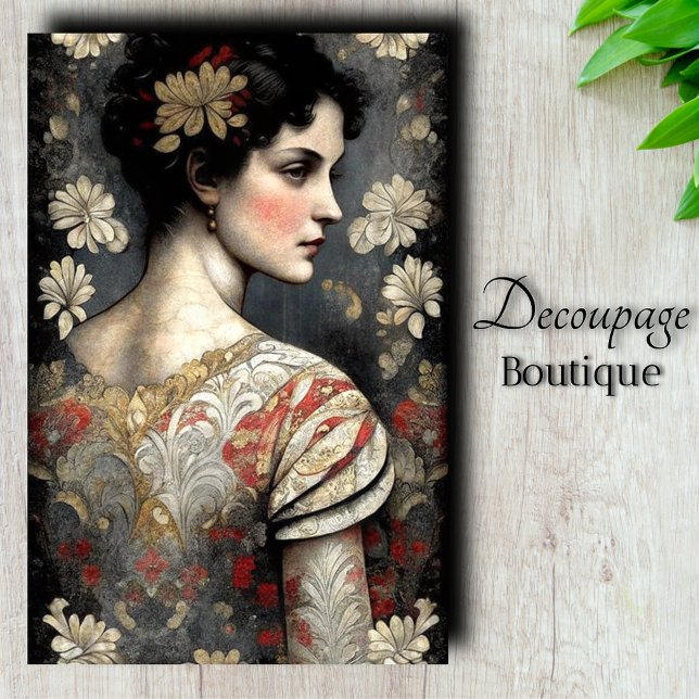 Papel De Seda Gilded Grace Decoupagem (Gilded Grace Decoupage Tissue Paper)