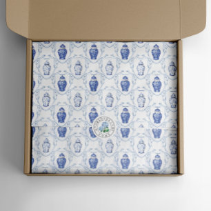 Papel De Seda Ginger Jar Blue e White Chinoiserie