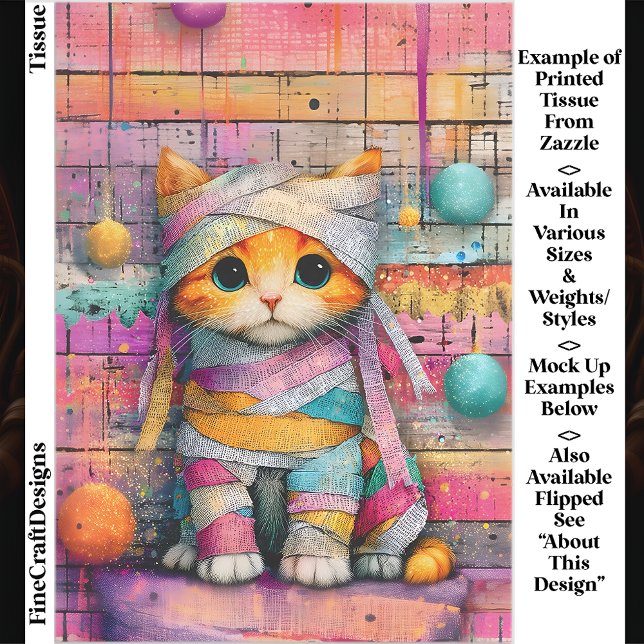 Papel De Seda Ginger Kitten & Party Streamers ED4L Decoupagem (Criador carregado)