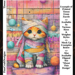 Papel De Seda Ginger Kitten & Party Streamers ED4R Decoupagem