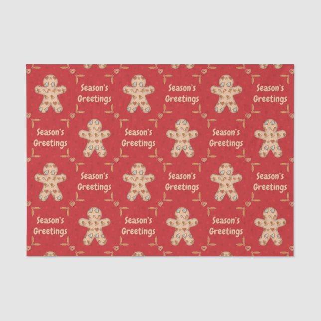 Papel De Seda Gingerbird Cutout Seasons Saudações (Frente )