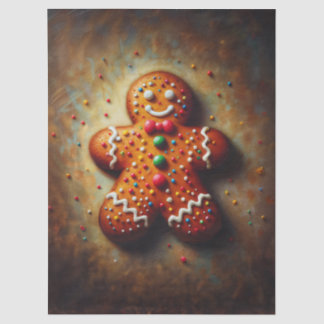 Papel De Seda Gingerbread Cookie Christmas Art