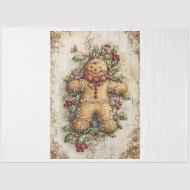 Papel De Seda Gingerman de Natal (Frente )