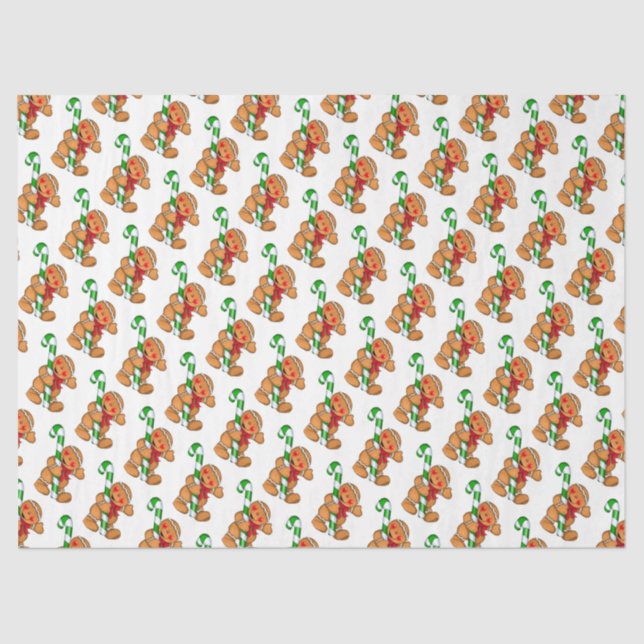 Papel De Seda Gingerpão bonito com canas doces (Frente )