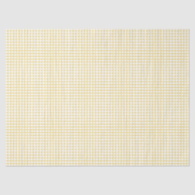 Papel De Seda Gingham Amarelo (Frente )