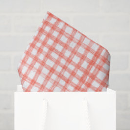 Papel De Seda Gingham Desenhado à Mão Moderno Fofo Vermelho Bran