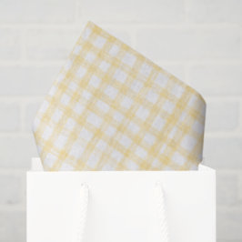 Papel De Seda Gingham - Disquete Branco Amarelo-Amarelo, Moderno