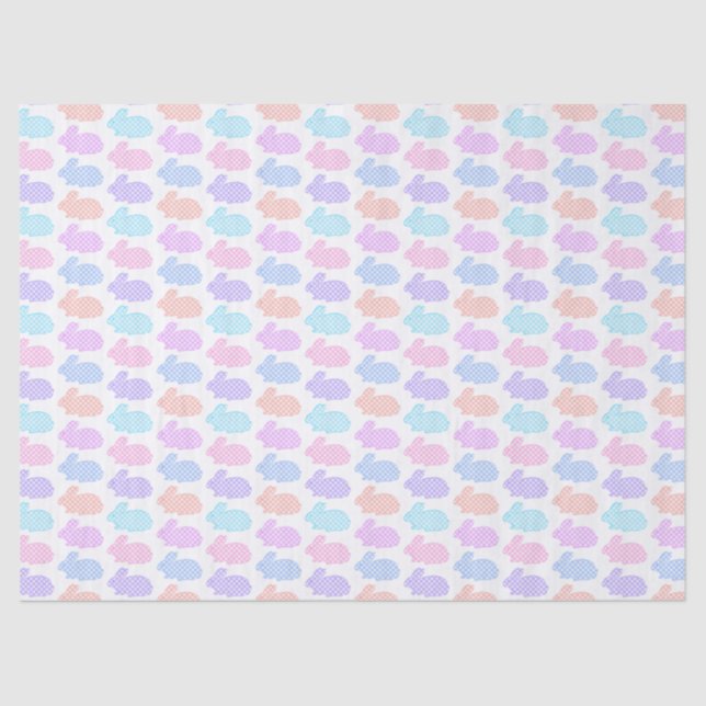 Papel De Seda Gingham Easter Bunny Pattern (Frente )