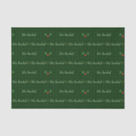 Papel De Seda Gingham Feliz Navidad Holly Berries