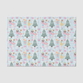 Papel De Seda Gingham Gingham Rosa Nutcracker Ballerina