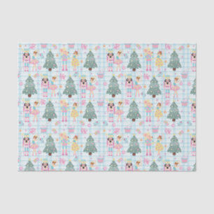 Papel De Seda Gingham Gingham Rosa Nutcracker Ballerina