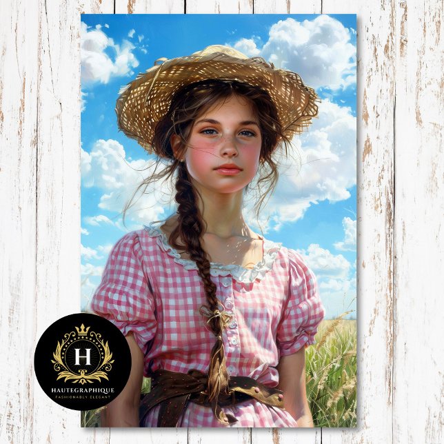 Papel De Seda Gingham Girl Country Cottage Découpage (Criador carregado)