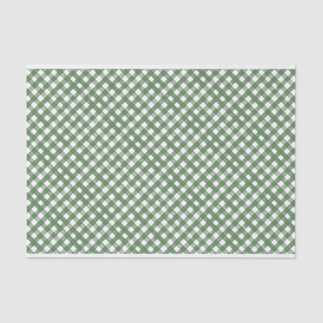 Papel De Seda GINGHAM Green Mix com Toile, PINTADO (Frente )