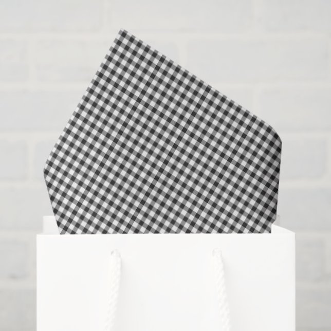 Papel De Seda Gingham Padrão Preto Óculos Legal Brancos Brancos  (Sacola de presentes)