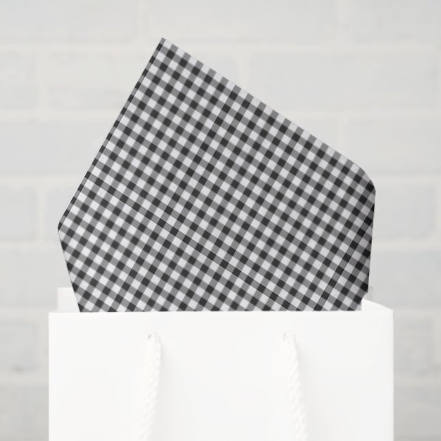 Papel De Seda Gingham Padrão Preto Óculos Legal Brancos Brancos  (Sacola de presentes)