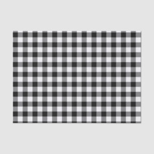 Papel De Seda Gingham Preto E Branco