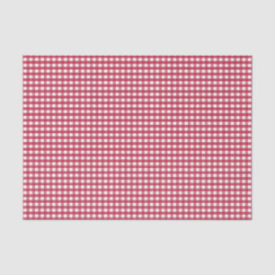Papel De Seda Gingham Vermelho e Branco
