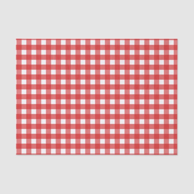Papel De Seda Gingham vermelho e branco (Frente )