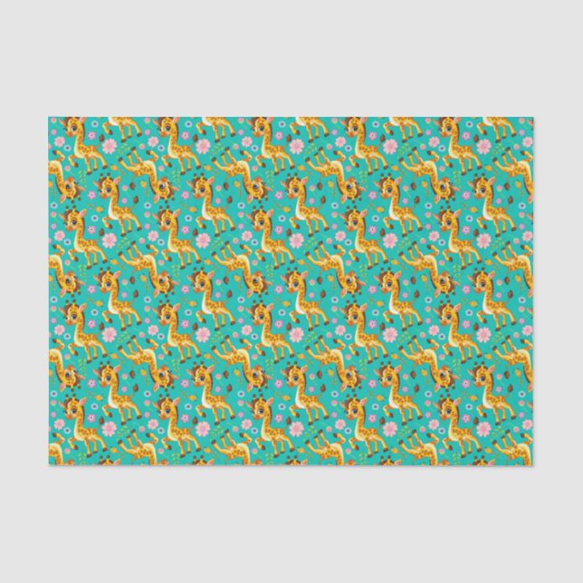Papel De Seda Girafa Bebê  (Frente )