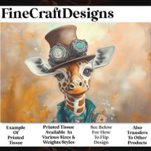 Girafa Encantadora Colorida, Decoupage do Top Hat 