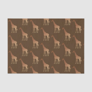Papel De Seda Girafa Geométrica Moderna, Cobre e Marrom